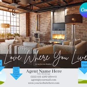 Grund und Boden landwirtschaftlich Postkarten Template Februar / Love Where You Live