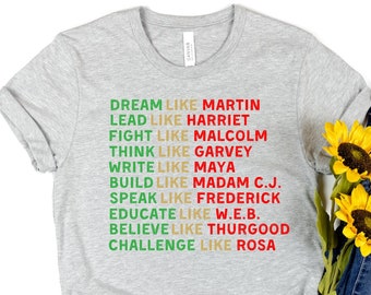 Schwarzes Geschichtsmonat-Shirt, Inspirational Figures Tee, BLM