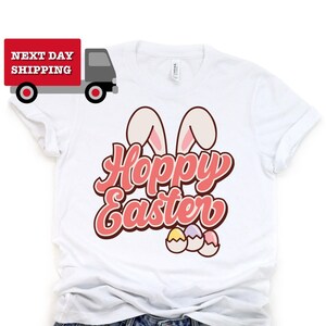 Happy Easter shirt, Easter Bunny Shirt, Bunny Tee, T-shirt for Easter, Easter Day Shirts for Women, Cute Easter T-Shirts, Easter Kids Shirts