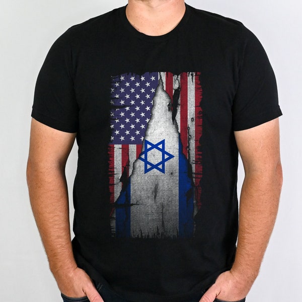 Israel USA Flags Shirt, Support Israel Shirt, I stand with Israel Shirt, Israel Flag, Israeli American Shirt, Jewish Tee, Israel Sweatshirt