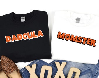 Momster Dadcula Little Monster Family Matching Halloween Sweatshirts, Custom Halloween Sweatshirt, Couples Matching Sweats, Spooky Season