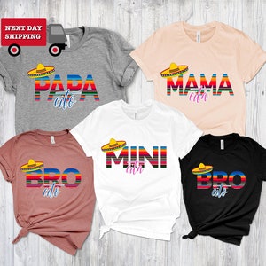 Celebrate Cinco de Mayo with our Matching Papa Mama Mini Bro Family T Shirts, Happy Cinco De Mayo, Mexican Festival Party Gift, Fiesta Tee