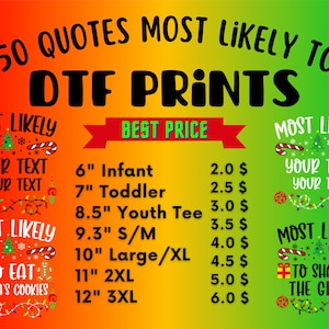 DTF Most Likely, Christmas DTF, Personalized Most Likely to Christmas DTF, Matching Family, Most Likely Dtf Gang Sheet, Ready for Press dtf