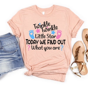 Twinkle Twinkle Little Star Gender Reveal Shirt, Today We Find Out What You are Shirt, Boy or Team Gender Reveal Shirt, Gender Reveal Party image 6