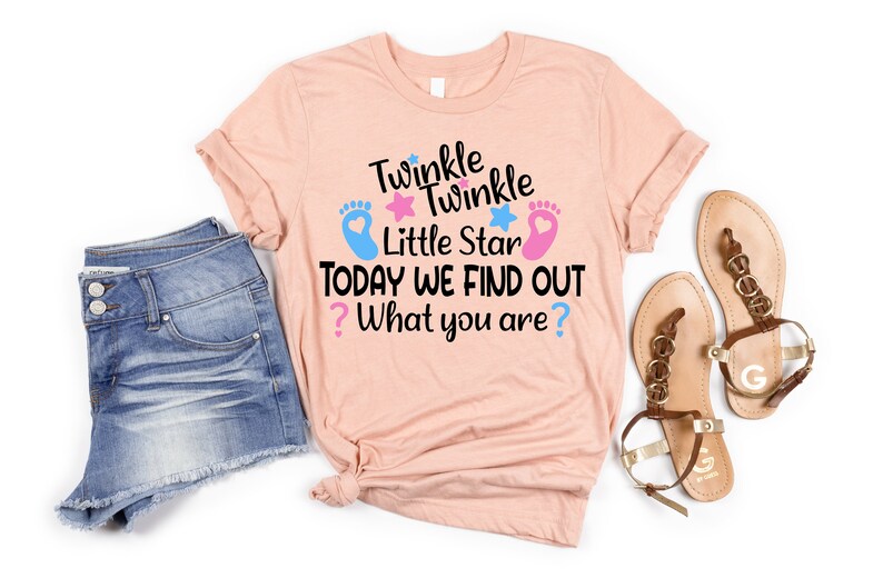 Twinkle Twinkle Little Star Gender Reveal Shirt, Today We Find Out What You are Shirt, Boy or Team Gender Reveal Shirt, Gender Reveal Party image 6
