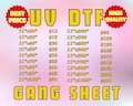 Custom UV DTF Transfer Gang Sheets, UV Dtf Stickers, Ready to Apply, Permanent Durable Vibrant Uv Dtf, Easy to Use, Uv Dtf Cup Wrap Printing