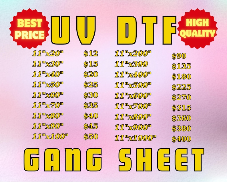 UV DTF Gang Sheet