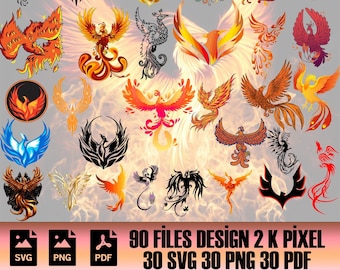 Phoenix Svg | Phoenix Design | Phoenix Silhouette Svg | Phoenix Sticker  |  Svg Files For Cricut  | Clipart Vector | Digital Download |