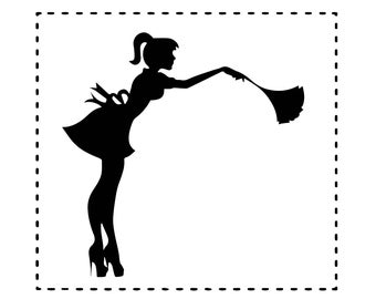 Cleaning Women Svg | Laser Cutting | Files For Cnc | Layered Files | Svg Cricut | Sticker | Silhouette | Printable | Decal | Vector |