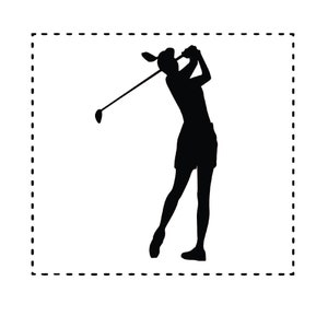 Femmes golfeur Svg | Découpe laser | Fichiers pour CNC | Fichiers en couches | SVG Cricut | Autocollant | Silhouette | Imprimable | Décalque | Vecteur |