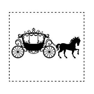 Carrozza trainata da cavalli Svg / Taglio laser / File per CNC / File a strati / Svg Cricut / Adesivo / Silhouette / Stampabile / Decalcomania / Vettore /