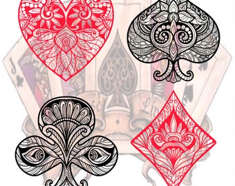 Playing Cards Svg Bundle | Playing Cards Png | Digital File | Logo Print | Svg For Cricut | Instant Download | Cut File | Clipart |