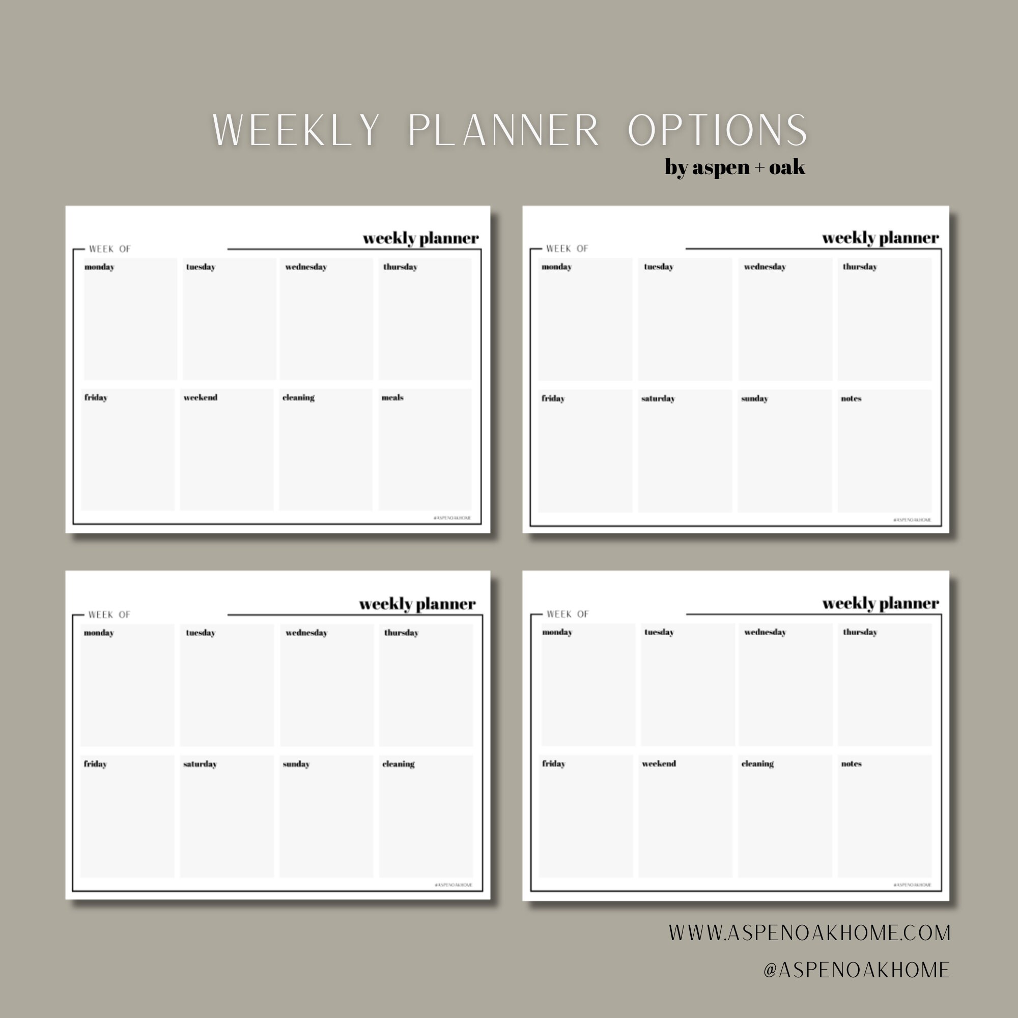 Minimalist Weekly Planner Printable Planner Simple Weekly Planner ...