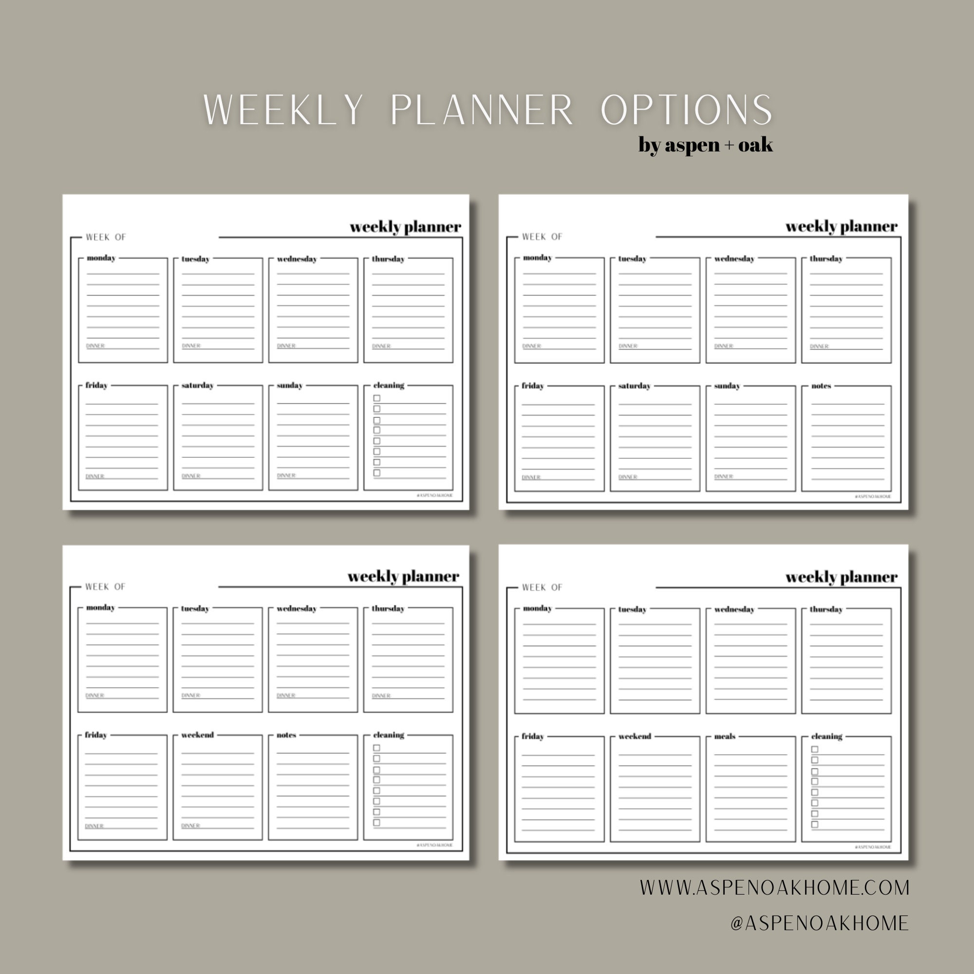 Minimalist Weekly Planner Printable Planner Simple Weekly Planner ...