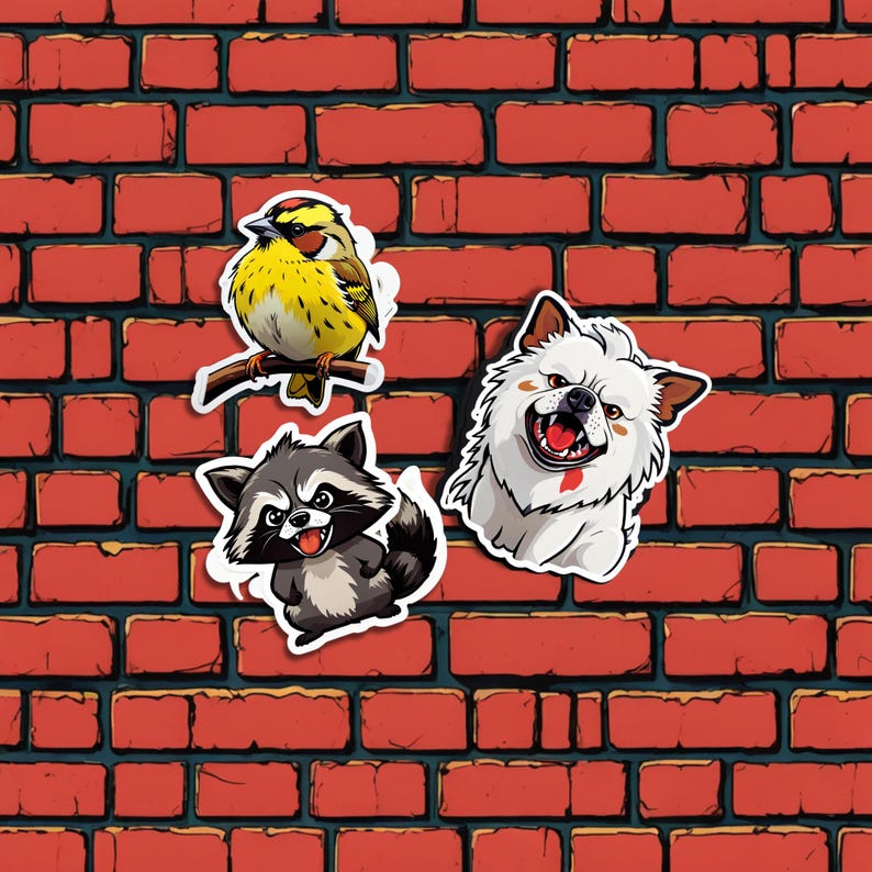 2 Angry Cat Sticker - Funny Vinyl Sticker for Laptops, Water Bottles ...