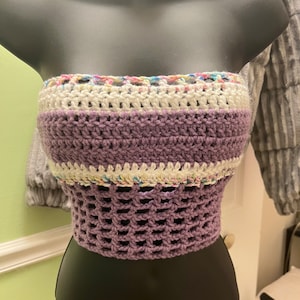 Crochet mesh tube top (any color customizable)