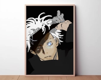 Exclusive Gojo Satoru Fan Art Nō 7 - Jujutsu Kaisen Anime Wall Decor | Unique Gojo Print | Perfect Gift for JJK Fans & Collectors Poster