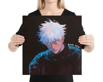 SATORU GOJO Limited Edition FanArt Poster | Portrait Art | The Six Eyes | Jujutsu Kaisen Artwork | Museam Quality Print