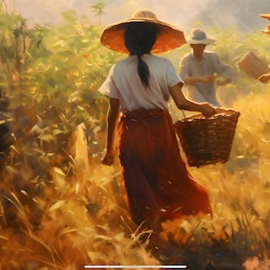 Filipijns boerenleven-olieverfschilderij: Filipijnse culturele kunst (digitale download)
