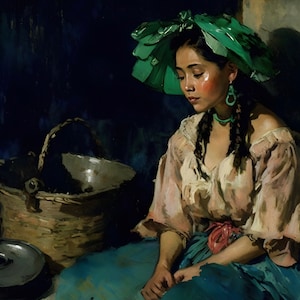 Juan Luna Inspired | Heritage | Philippines | the Banana leaf hat | Filipino Art | Wall Art | Poster art | Gifts for Her | Cultural Art |