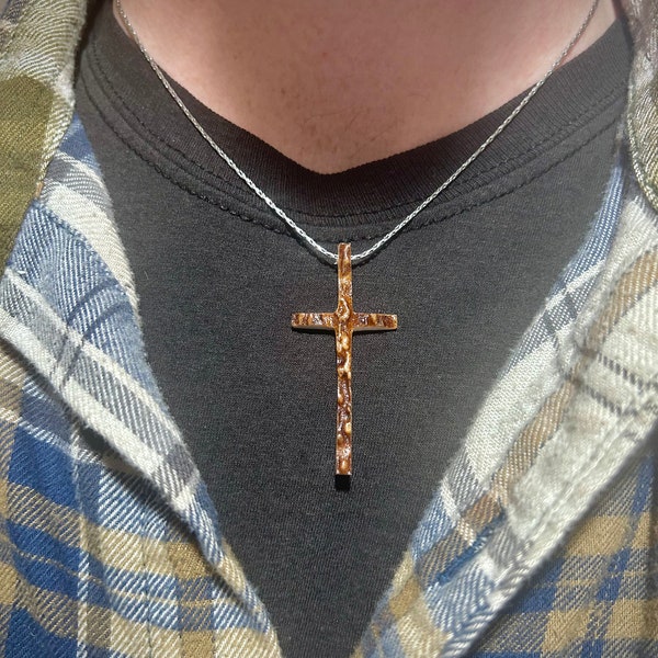 Elk antler cross necklace, cross necklace, necklace, antler necklace, antler