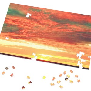 Gulf Sunset | Adult jigsaw puzzle | Difficult jigsaw puzzle | Sunset puzzle |  30 piece, 110 piece,  252 piece, 500 piece, 1000 piece