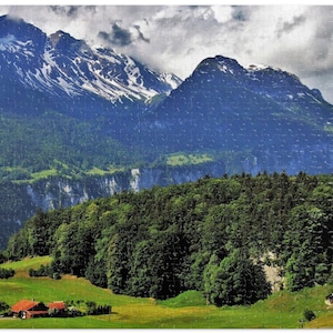 French Alps Jigsaw Puzzle: Majestic Mountain View (500 or 1000 Piece)