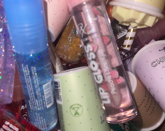 MYSTERY BOX gloss trucco labbra estetico glitter paillette carino kawaii Balsamo labbra rimpolpante