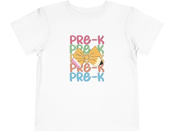 Pre-k Toddler Short Sleeve Tee, Preschool T-Shirt, Kids Graphic Tee, Child Shirt, Back to School Clothing