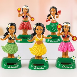 Solar Powered Hawaiian Hula Girl Dashboard Figure - Dancing Solar Toy - 2 Model Options - Cute Car, Desk, Home Decor - Decoration