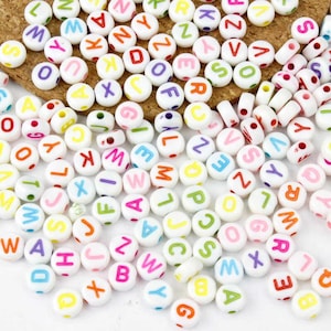 250-500 Stück Buchstabenperlen, ABC Name, Acrylperlen, mehrfarbig, Buchstabenperlen, Spacerperlen, Basteln, Schmuckherstellung Perlen, DIY