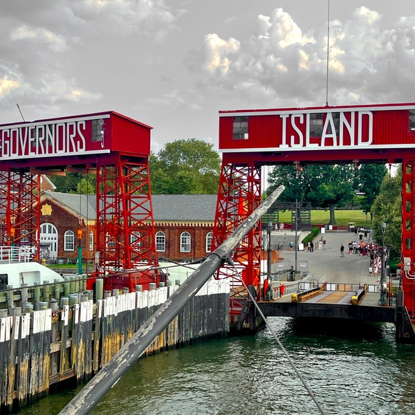 Governor's Island Sign From New York Harbor