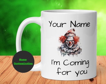 Custom Halloween Name Mugs,spooky mug,Mug Gifts,Clown Gifts,Custom Halloween Gift,Halloween Mug Personalized,Halloween Lover Mug,Clown Lover