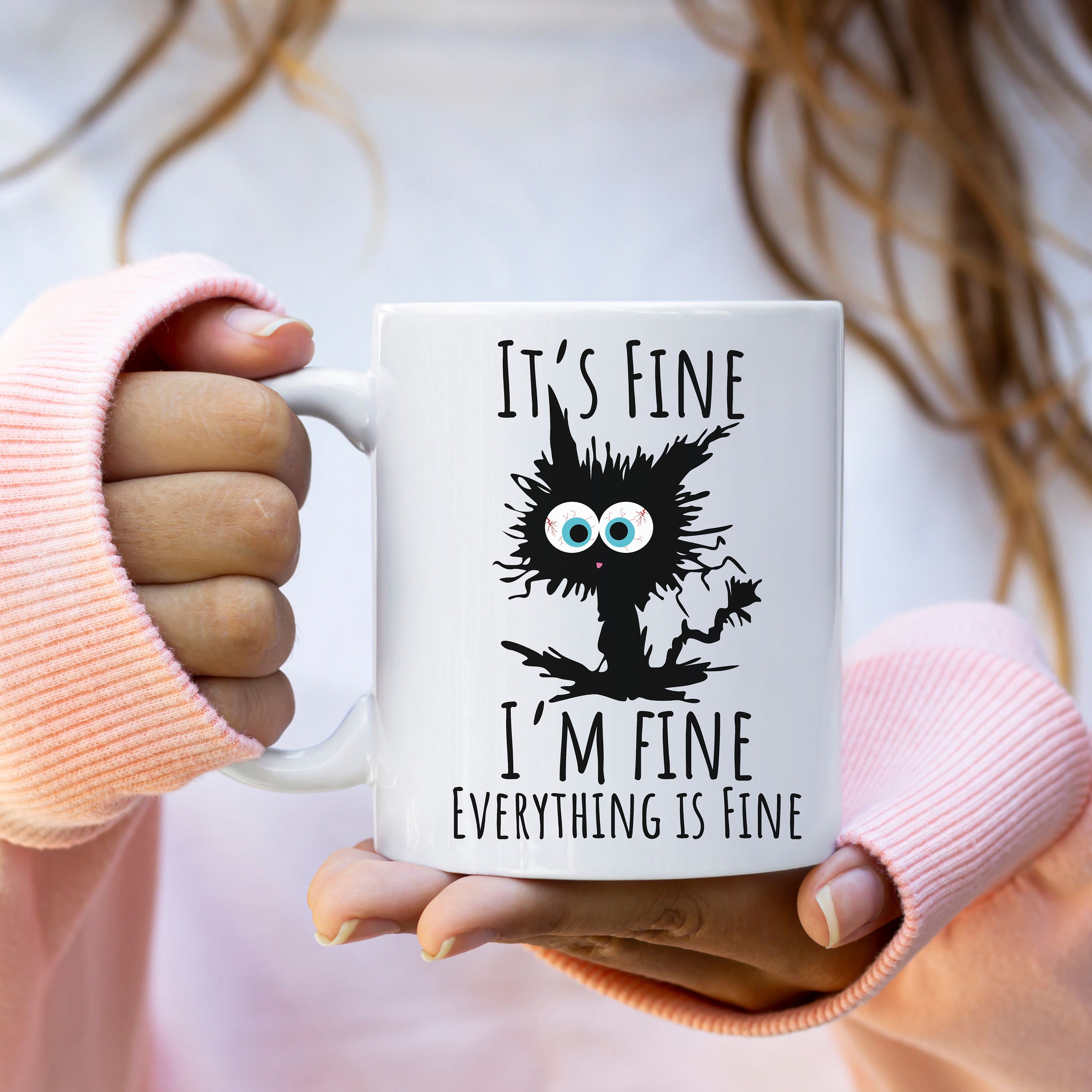 This Is Fine Mugfuny Mug Travel Coffee Mug For Men Women 11 Ounce Ceramic  Tea Cu