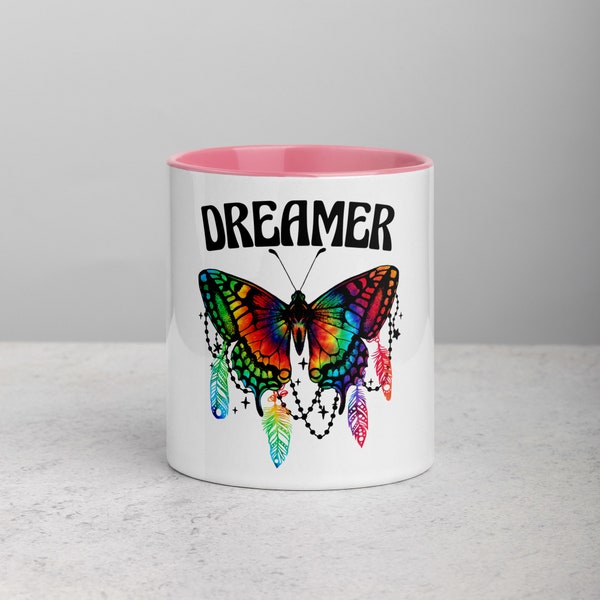 Dreamer Mug, Butterfly Mug,Dreamer Butterfly Mug, Butterfly Gift, butterfly gifts,dreamcatcher,giant dreamcatcher,butterflie gift,Mama Gift,