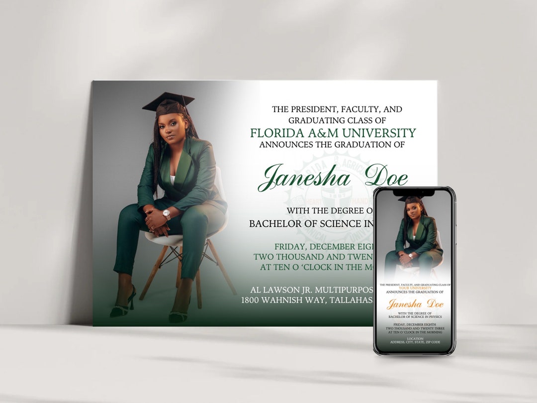 FAMU Graduation Editable Template HBCU Shield Edition College