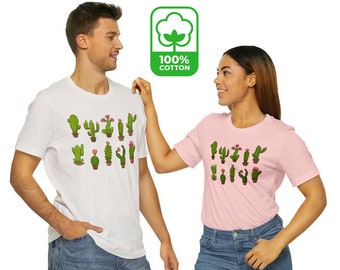 Cactus Plant T-Shirt: Botanical Gardening Gift, Soft Cotton Tee