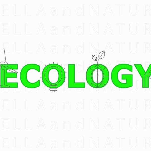 Logotipo de Ecología PNG SVG - Descarga instantánea de símbolo ecológico - Icono sostenible imprimible