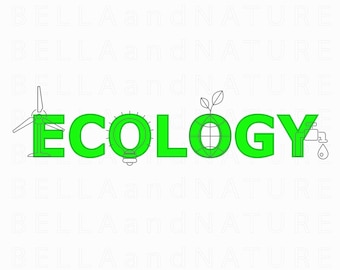 Ecology Logo PNG SVG - Eco Symbol Instant Download - Sustainable Icon Printable