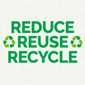 Reduce Reuse Recycle PNG SVG Printable Clipart, Sustainable Instant ...
