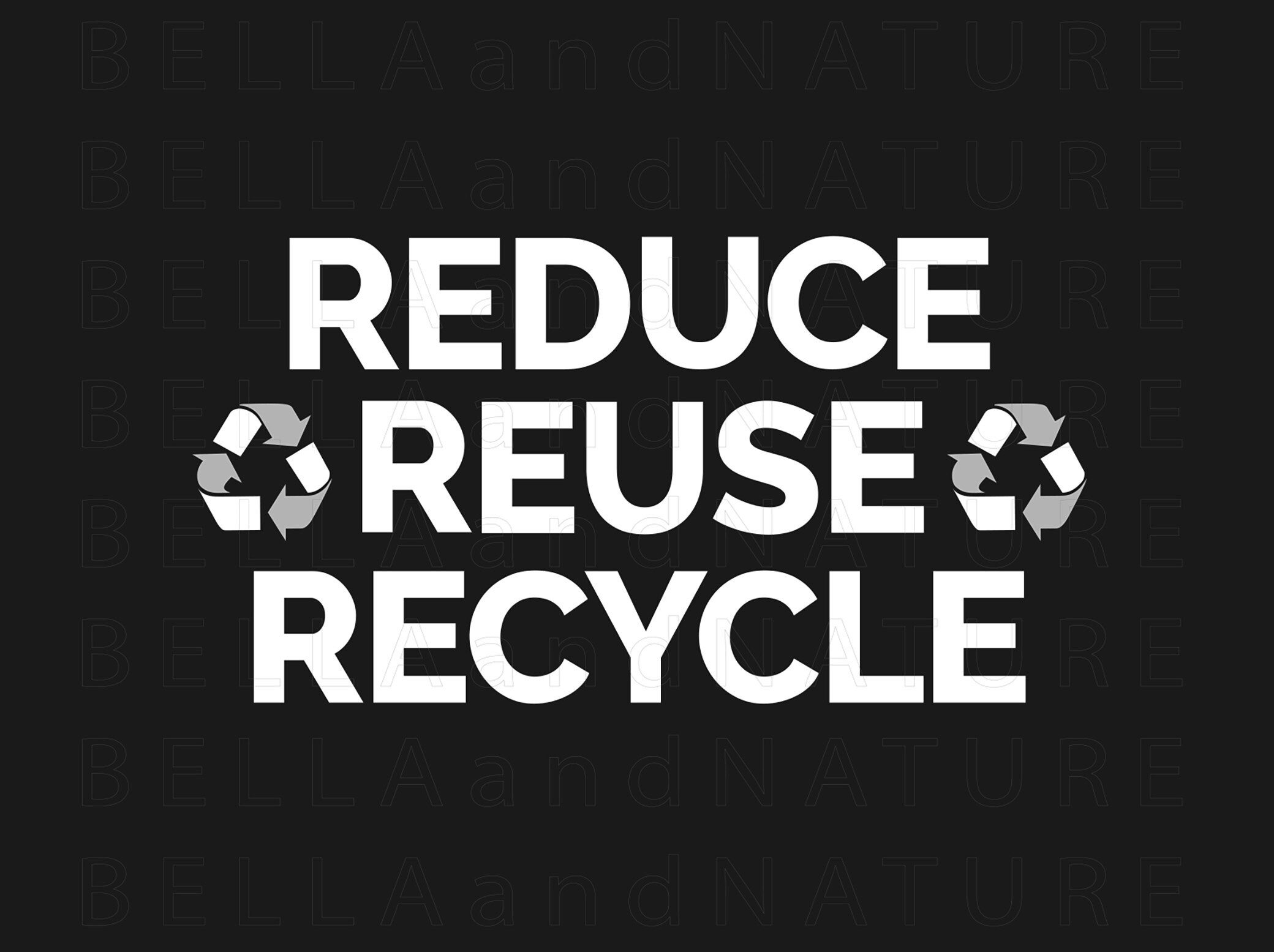 Reduce Reuse Recycle PNG SVG Printable Clipart, Sustainable Instant ...