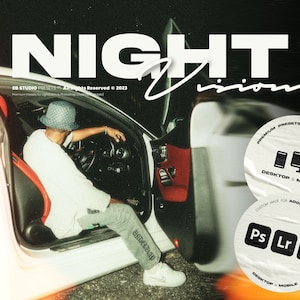 8 PREMIUM PRESETS &quot;Night Vision&quot; for Mobile & Desktop | Vintage, Retro, Kodak Film, Grainy, Travis Scott Edit
