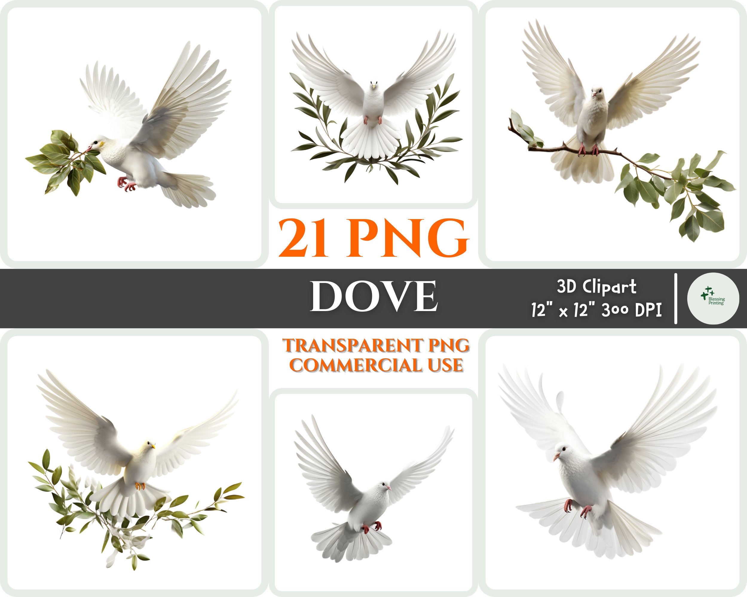 3D Doves and Sky Ladder Waterproof Durable and Eco-friendly