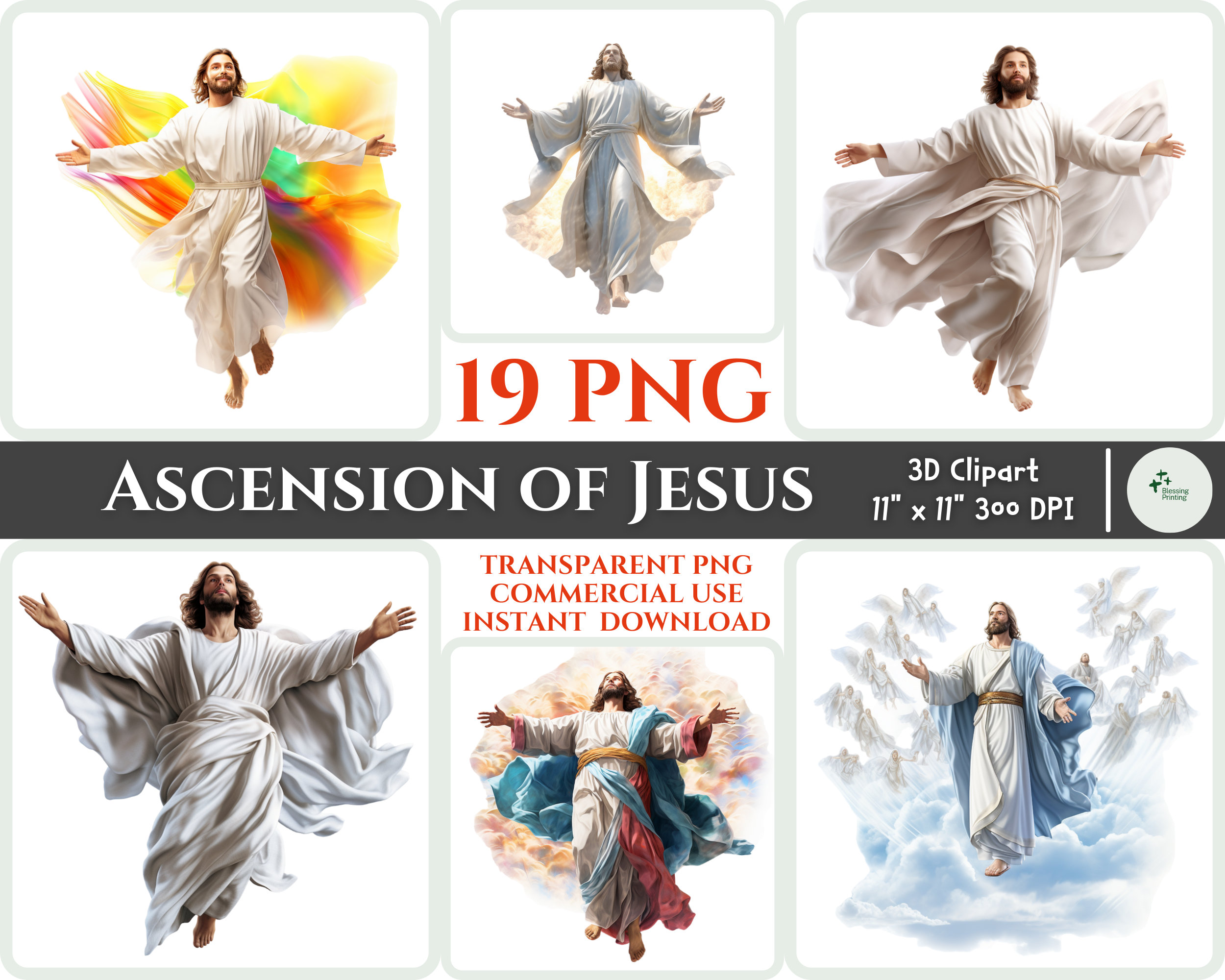 Ascension Jesus PNG 3D Clipart Bundle Christian Tote Bag - Etsy