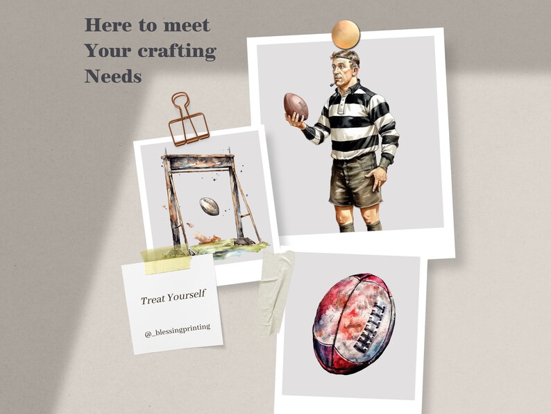 Watercolor Rugby Clipart Bundle: 76 PNG Images (digital Download) - Etsy