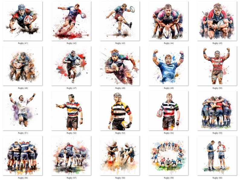 Watercolour Rugby Posts Watercolor Rugby Clipart Bundle: 76 PNG Images (digital Download) - Etsy
