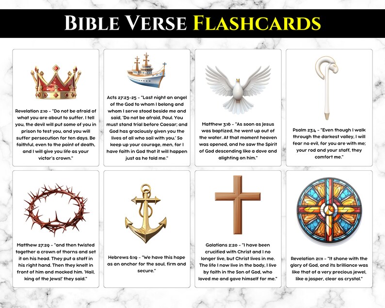 Christian Flashcards: Montessori Bible Verse Cards (digital Download