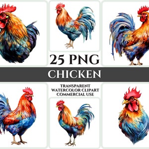 Aquarel kip clipart majestueuze kleurrijke vogel vliegen bundel sublimatie PNG abstracte veer mooie kaart maken ambachtelijke digitale afdrukbare kunst