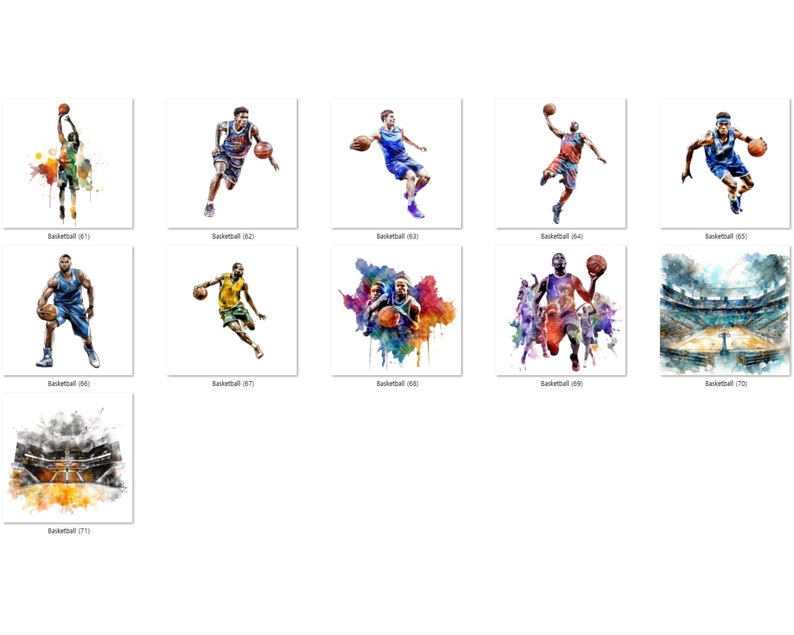 Watercolor Basketball Clipart Bundle, Sport PNG (digital Download) - Etsy