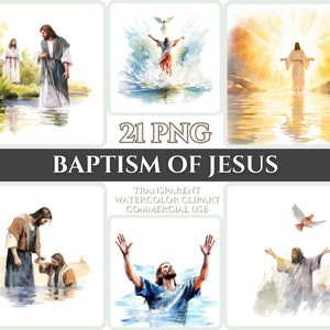 Taufe Jesu Clipart PNG Aquarell Bundle Christliche Clipart Abstraktes Bild Transparent Heiligen Geist Clipart Sublimation Sonntag Wallart